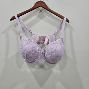Victorias Secret Womens Body by Victoria Sequin Bra Sz 38DD Lilac Lace Overlay